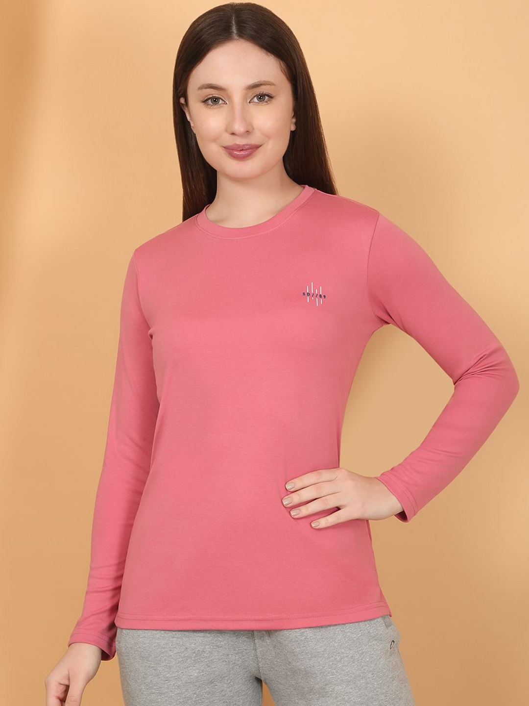 

Sweet Dreams Women Round Neck Long Sleeves Lounge Tshirt, Rose