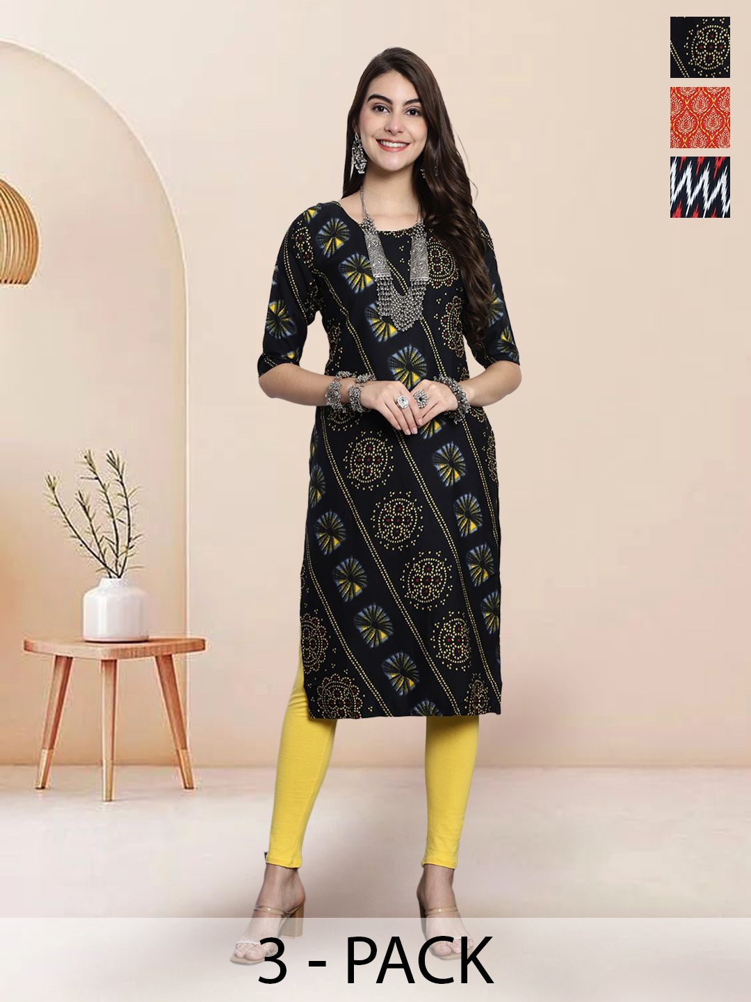 

7Threads Women Ethnic Motifs Printed Floral Crepe Kurta, Multi