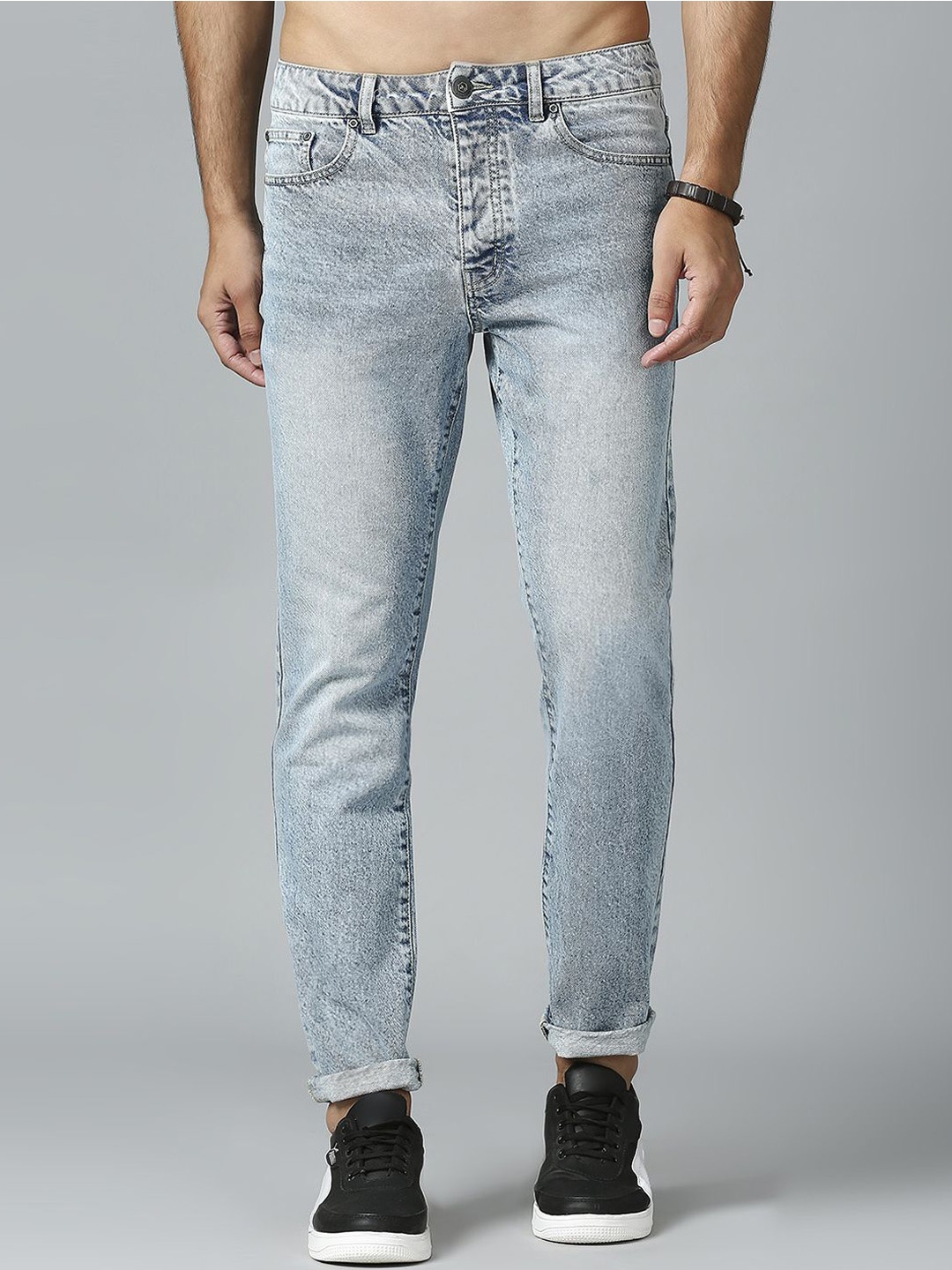 

The Roadster Lifestyle Co Men Pure Cotton Slim Fit Mid-Rise Jeans, Blue
