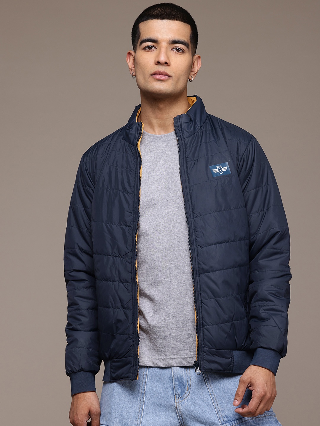 

The Roadster Lifestyle Co. Men Reversible Puffer Jacket, Navy blue