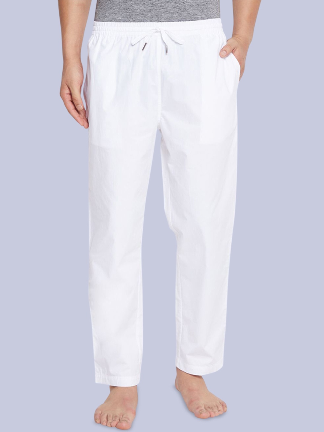 

Hypernation Men Pure Cotton Lounge Pants, White