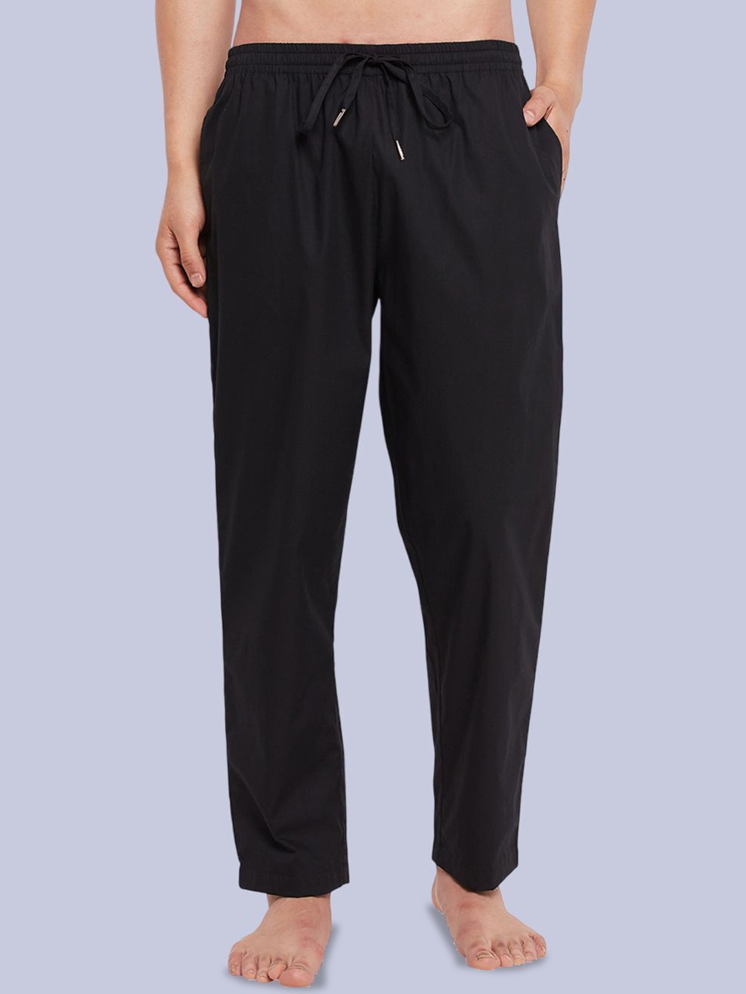 

Hypernation Men Pure Cotton Lounge Pants, Black