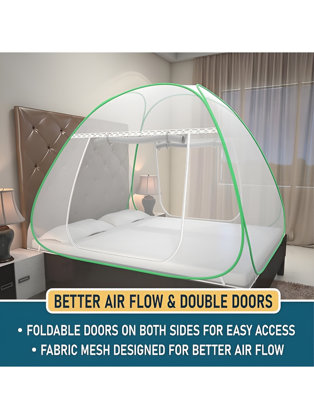 

LA VERNE Green King Size Tent Mosquito Net
