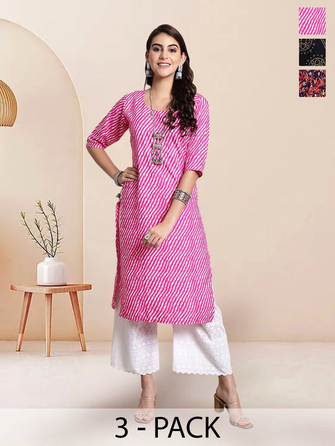 

7Threads Women Ethnic Motifs Printed Floral Crepe Kurta, Multi
