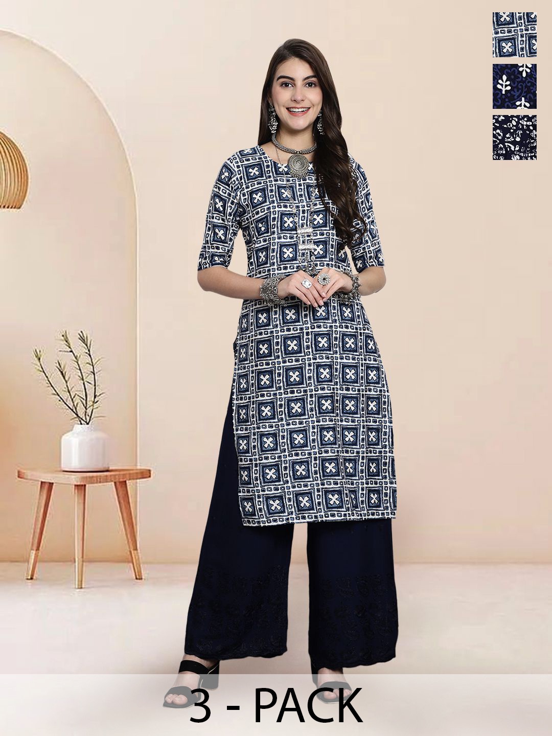 

7Threads Women Ethnic Motifs Printed Floral Crepe Kurta, Multi