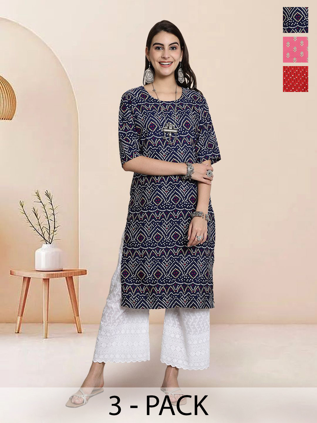 

7Threads Women Ethnic Motifs Printed Floral Crepe Kurta, Multi