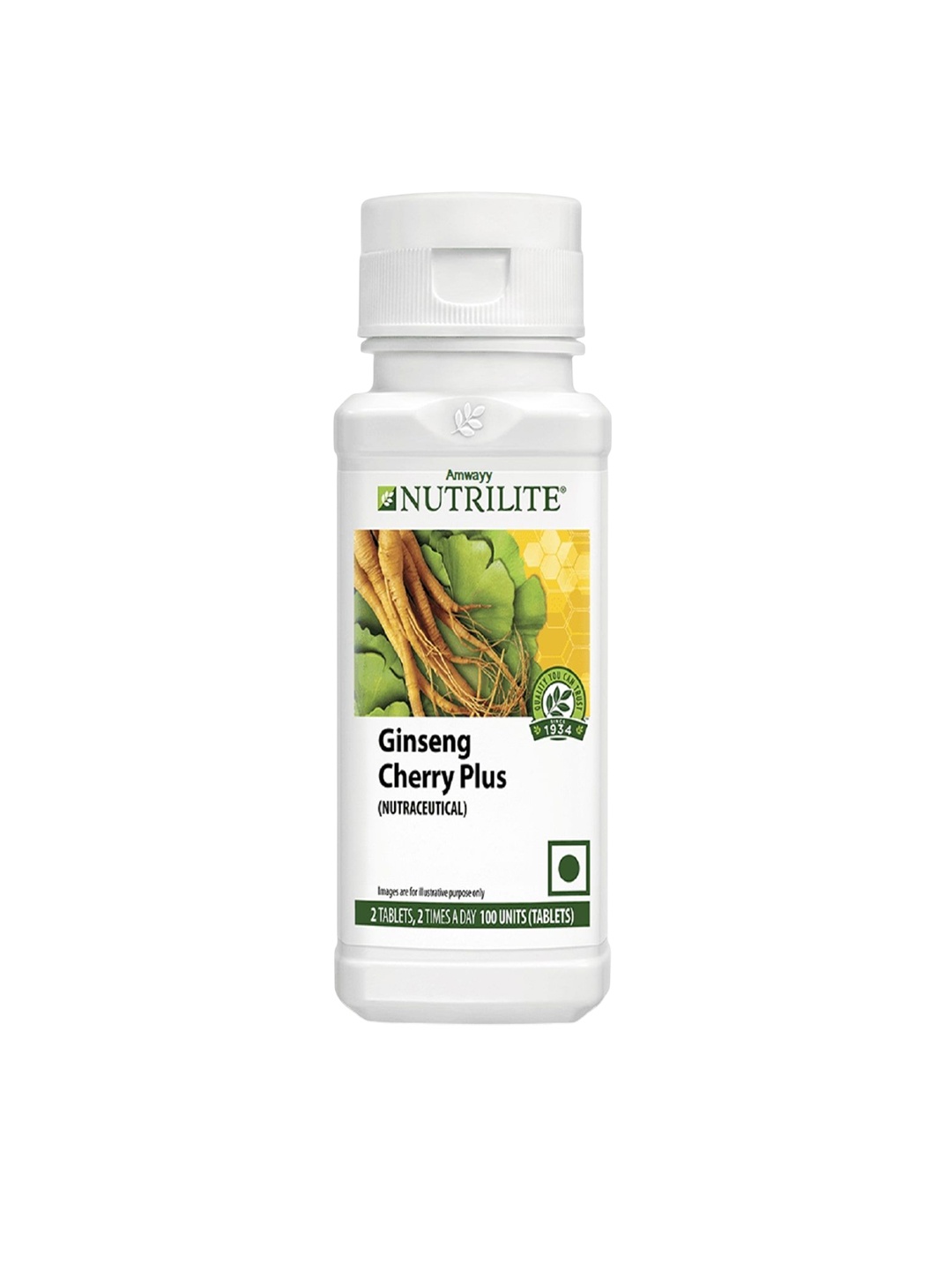 

Amwayy Nutrilite Ginseng Cherry Plus Tablets - 100 Tablets, White