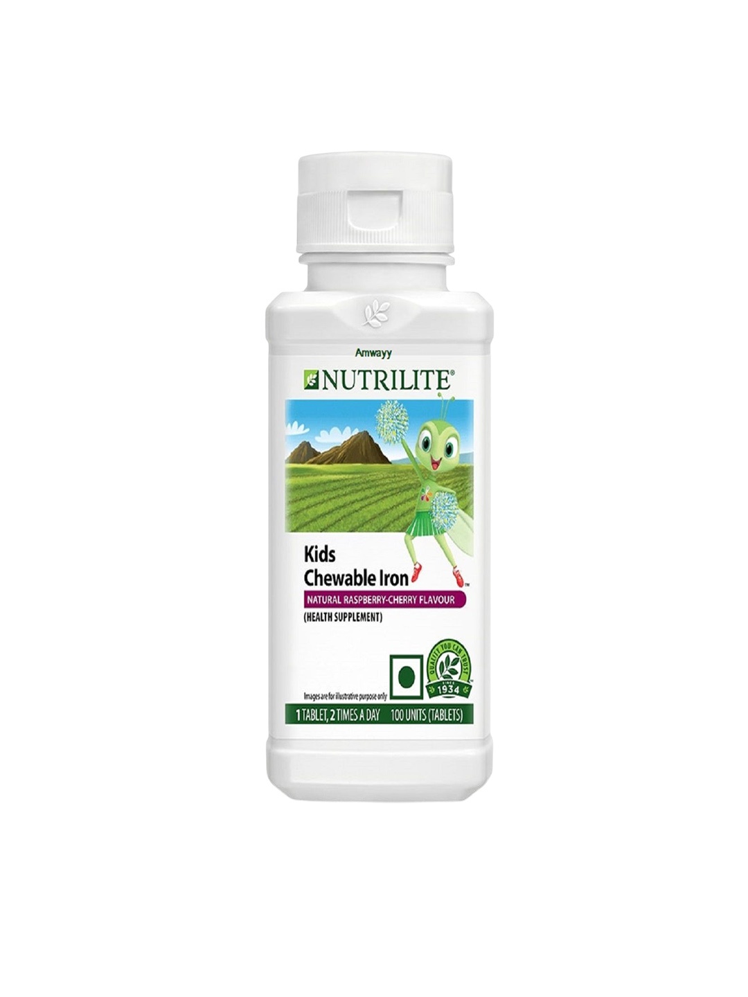 

Amwayy Nutrilite Kids Chewable Iron Tablets - 100 Tablets, White