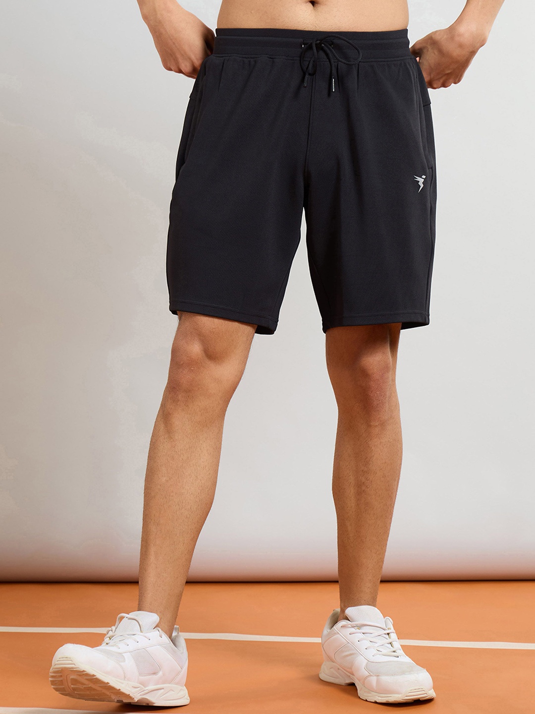 

Technosport Men Slim Fit Training or Gym Sports Shorts, Black