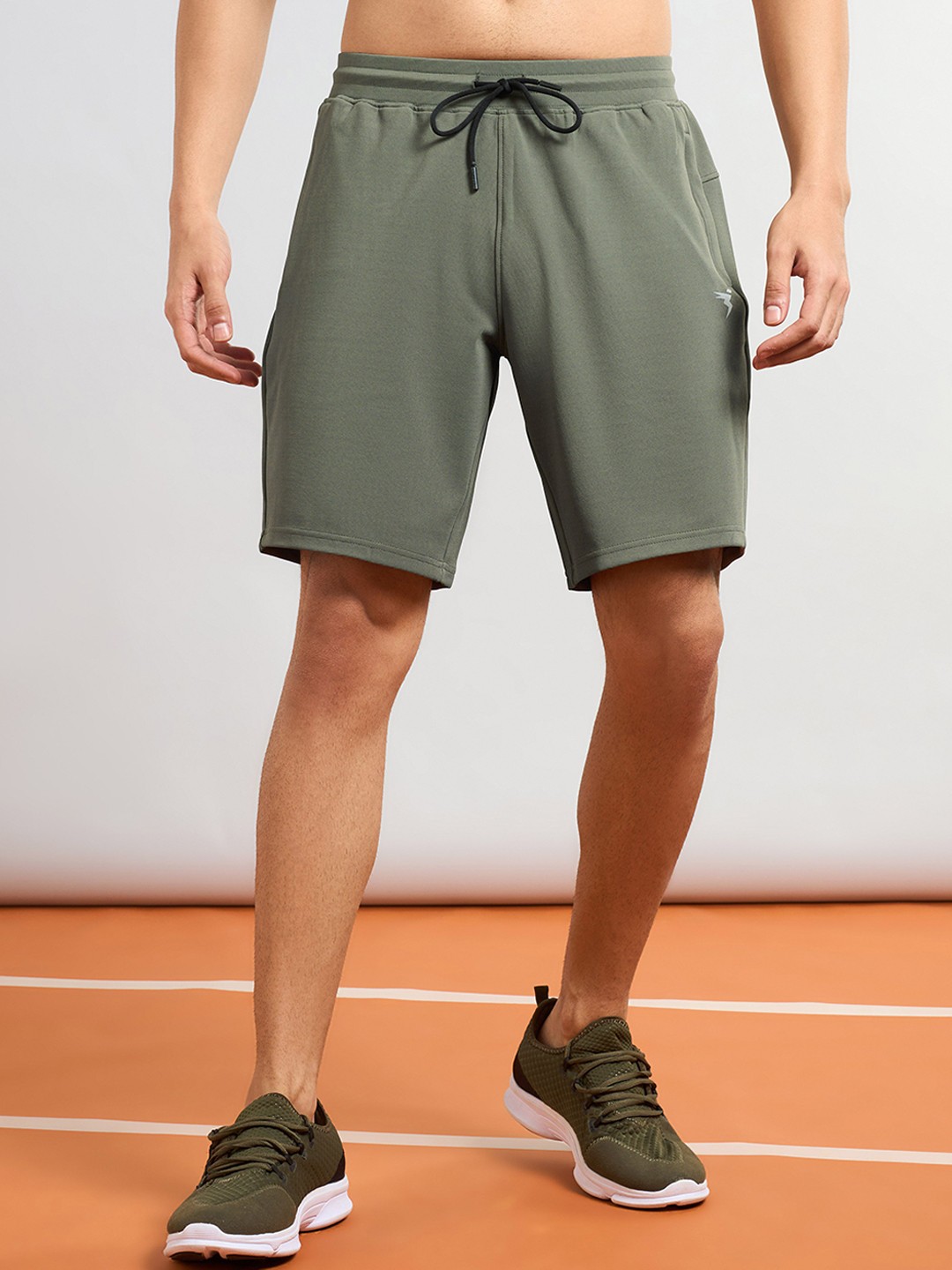 

Technosport Men Slim Fit Rapid-Dry Sports Shorts, Olive