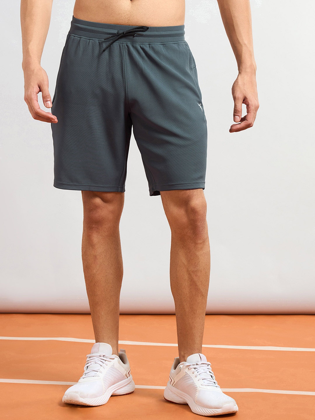 Technosport Men Slim Fit Rapid-Dry Training or Gym Sports Shorts, Charcoal