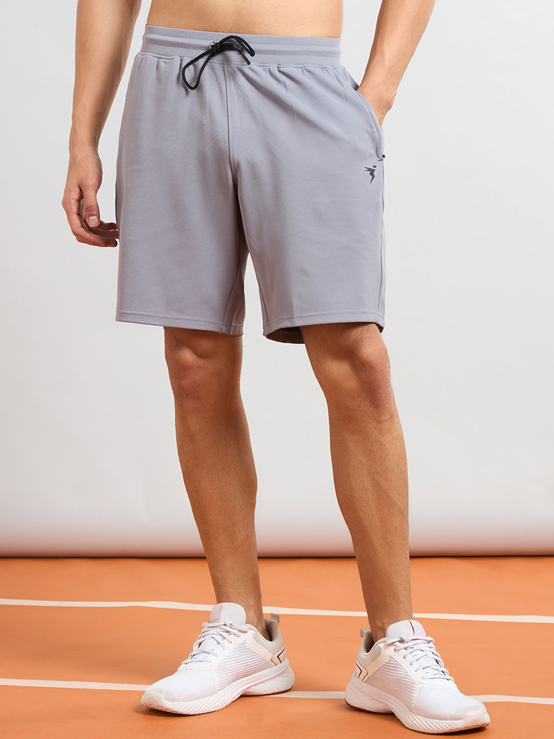 

Technosport Men Slim Fit Training or Gym Sports Shorts, Grey