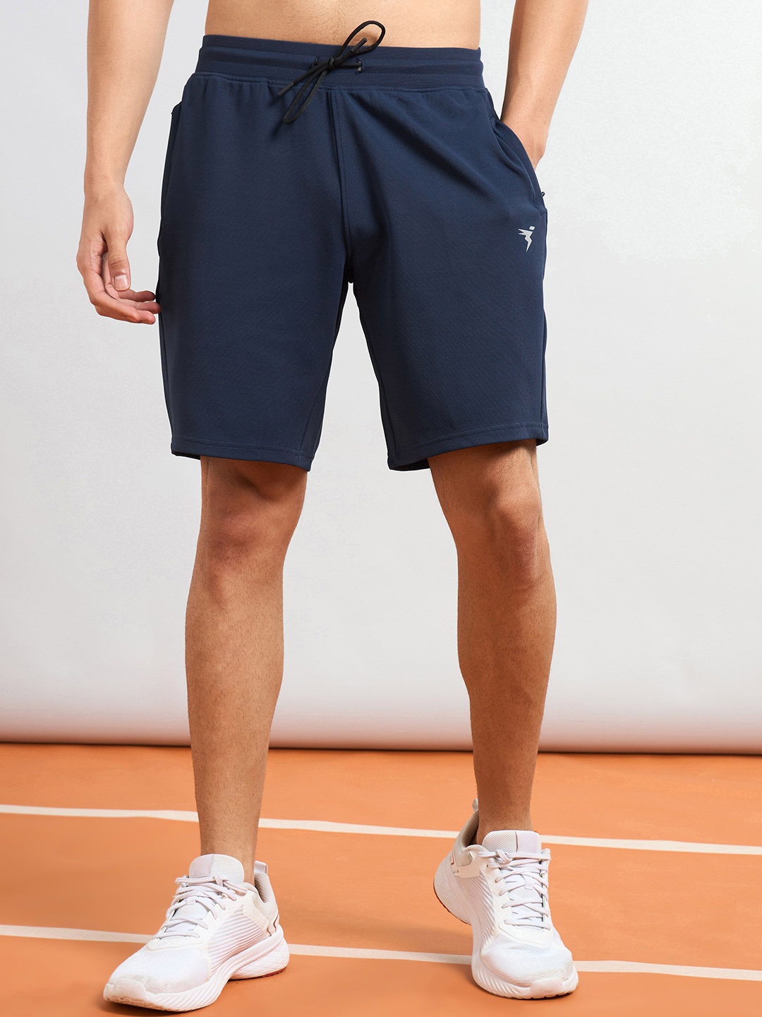 

Technosport Men Rapid-Dry Slim Fit Training or Gym Sports Short, Navy blue