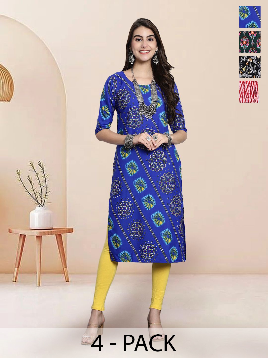 

7Threads Women Ethnic Motifs Printed Floral Crepe Kurta, Multi