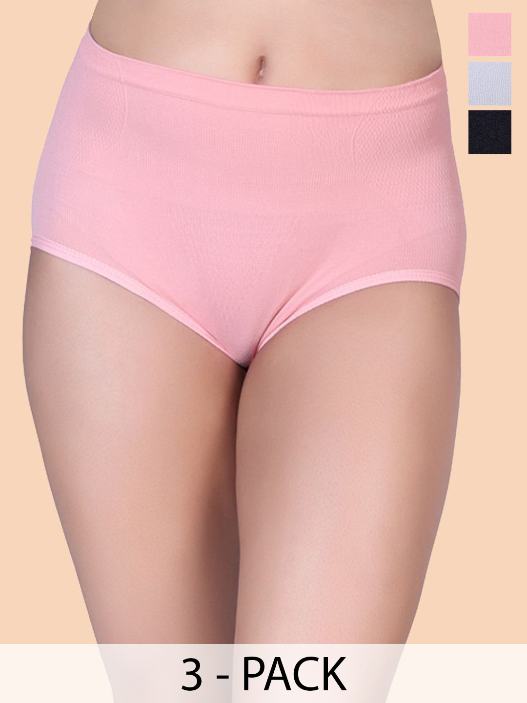 

Amour Secret Women Pack Of 3 High-Rise Hipster Briefs, Black