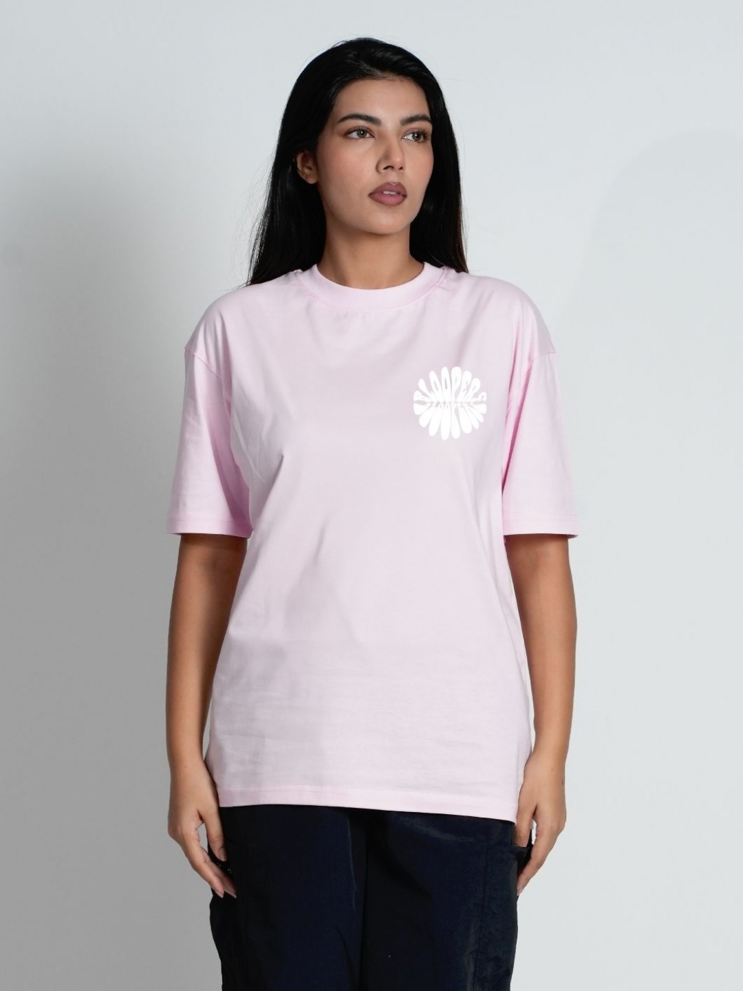 

Bloopers Store Women Graphic Printed Round Neck Cotton T-shirt, Pink