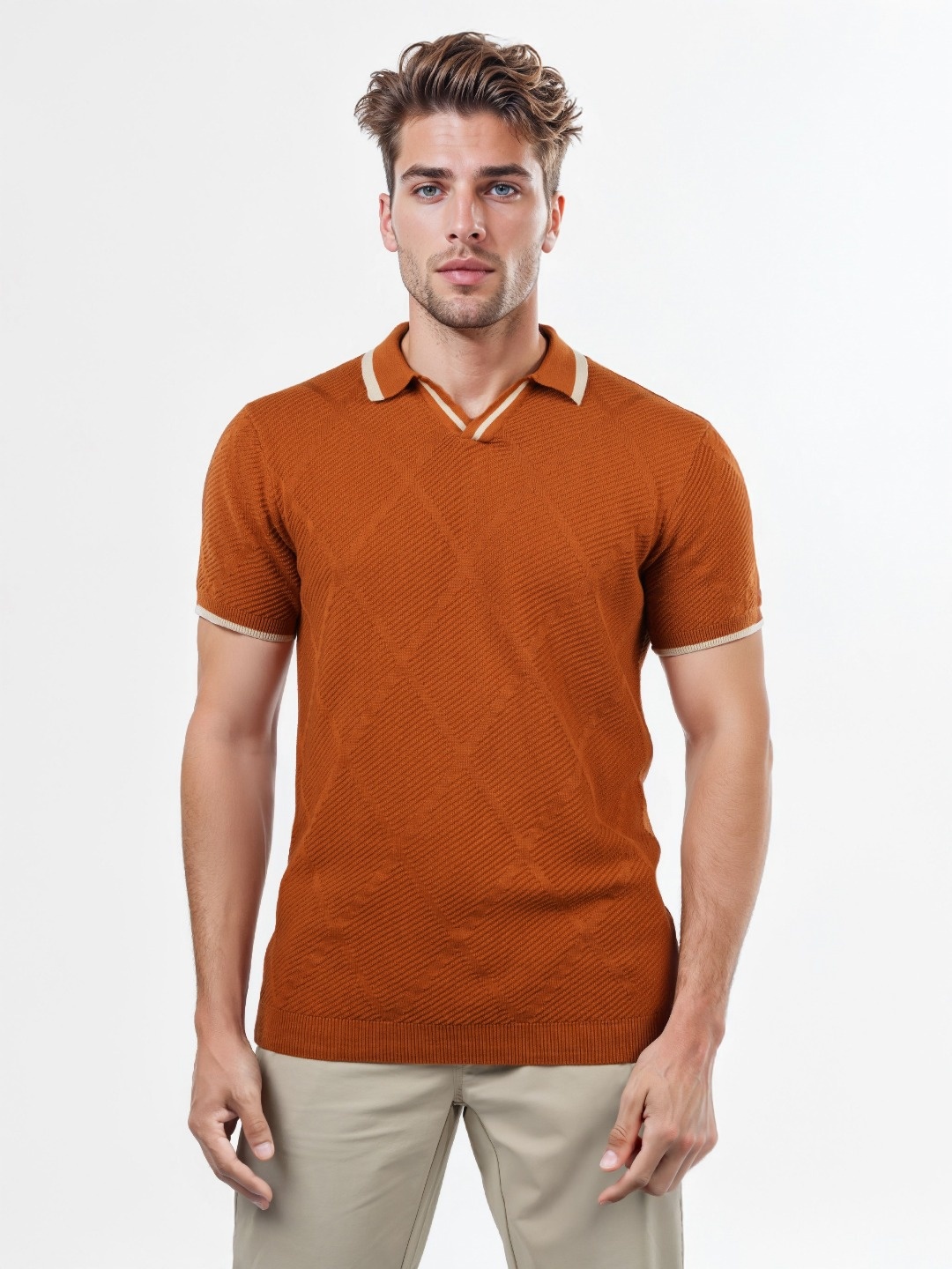 

Celio Men Solid Polo Collar Cotton T-shirt, Brown