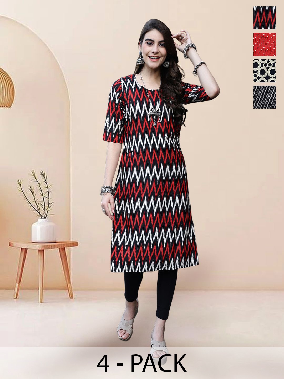 

7Threads Women Ethnic Motifs Printed Floral Crepe Kurta, Multi