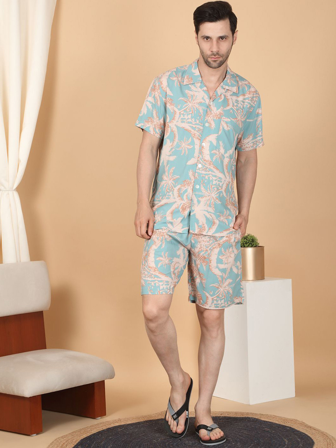 

Sweet Dreams Men Printed Night suit, Blue
