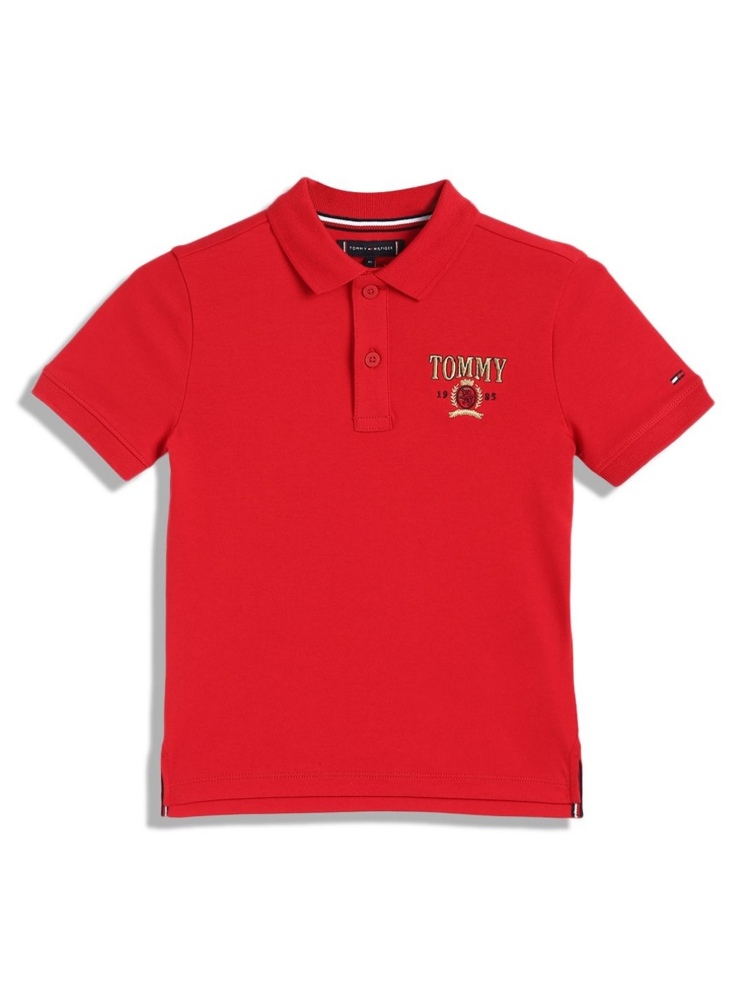 

Tommy Hilfiger Boys Solid Polo Collar Cotton T-shirt, Red