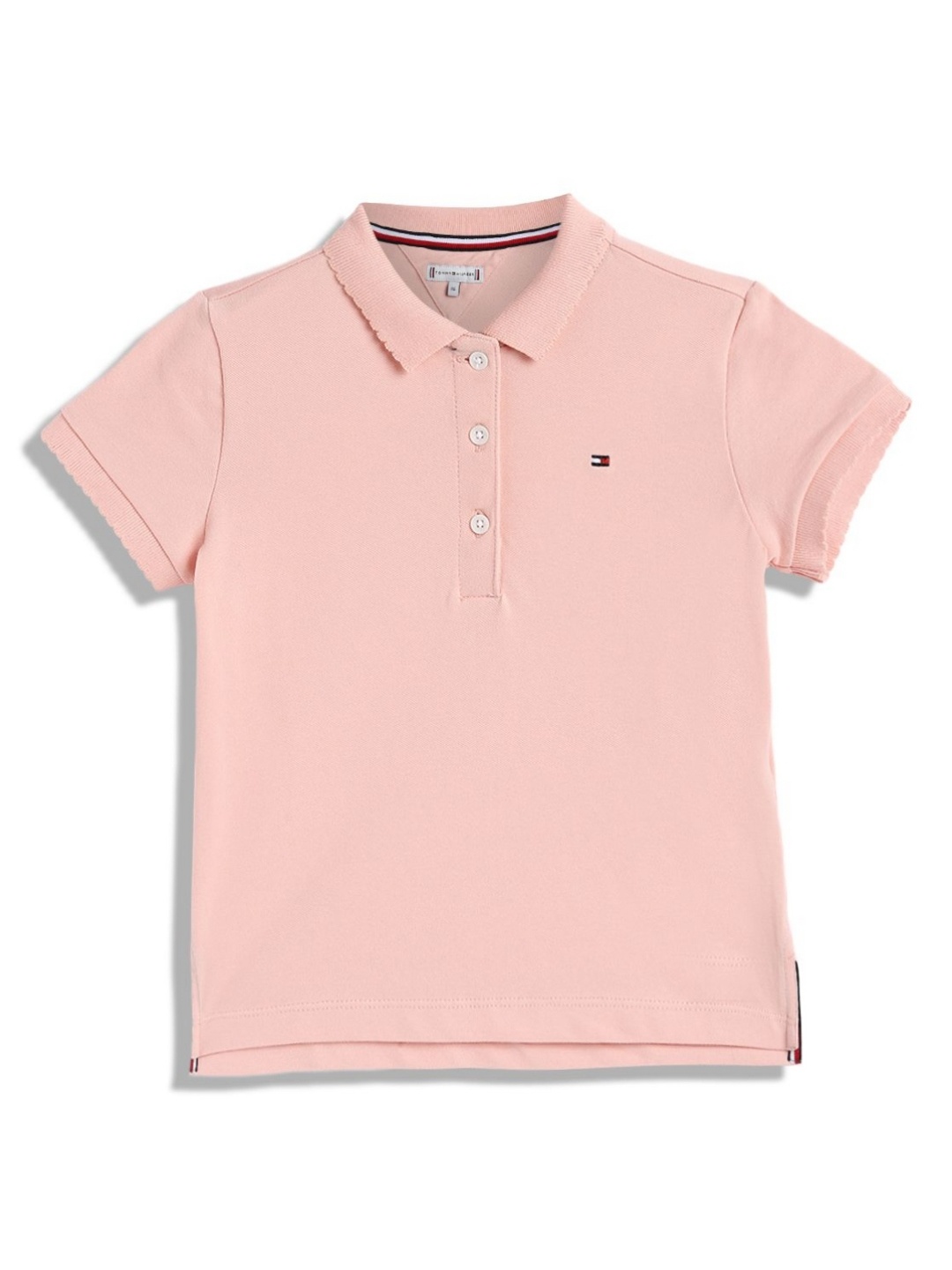 

Tommy Hilfiger Girls Solid Polo Collar Cotton T-shirt, Pink