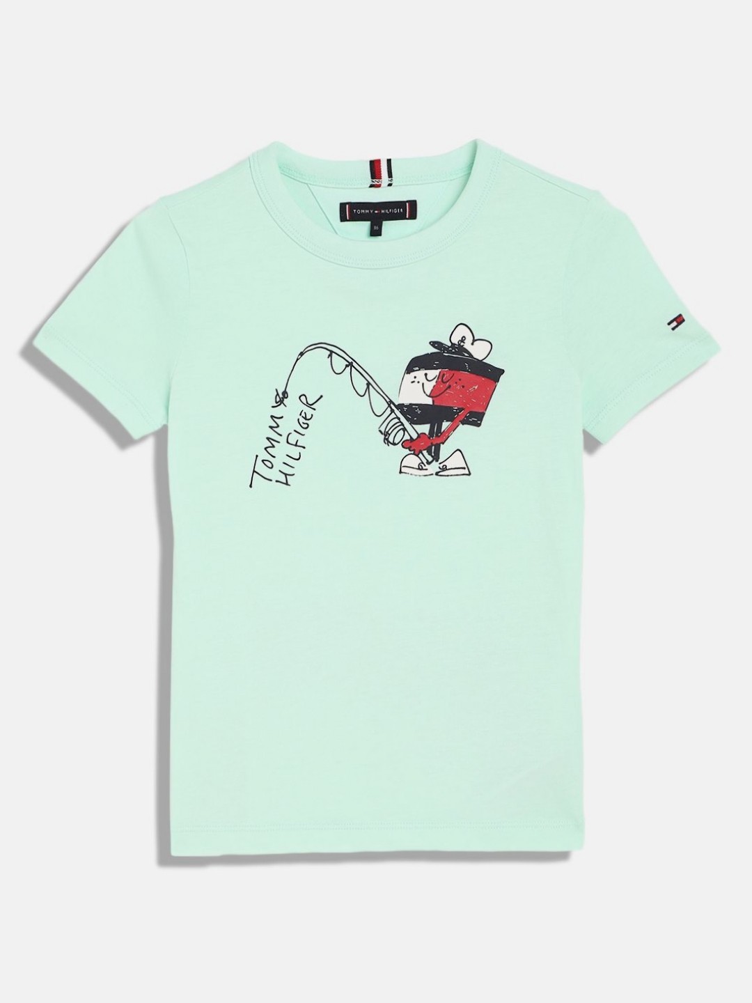 

Tommy Hilfiger Boys Typography Printed Round Neck Cotton T-shirt, Green