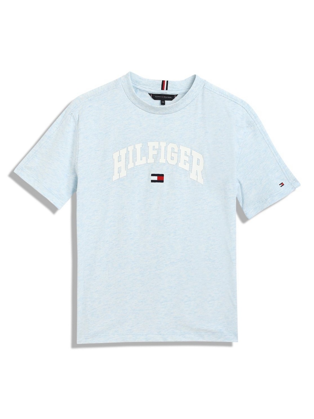 

Tommy Hilfiger Boys Typography Printed Round Neck Cotton T-shirt, Blue