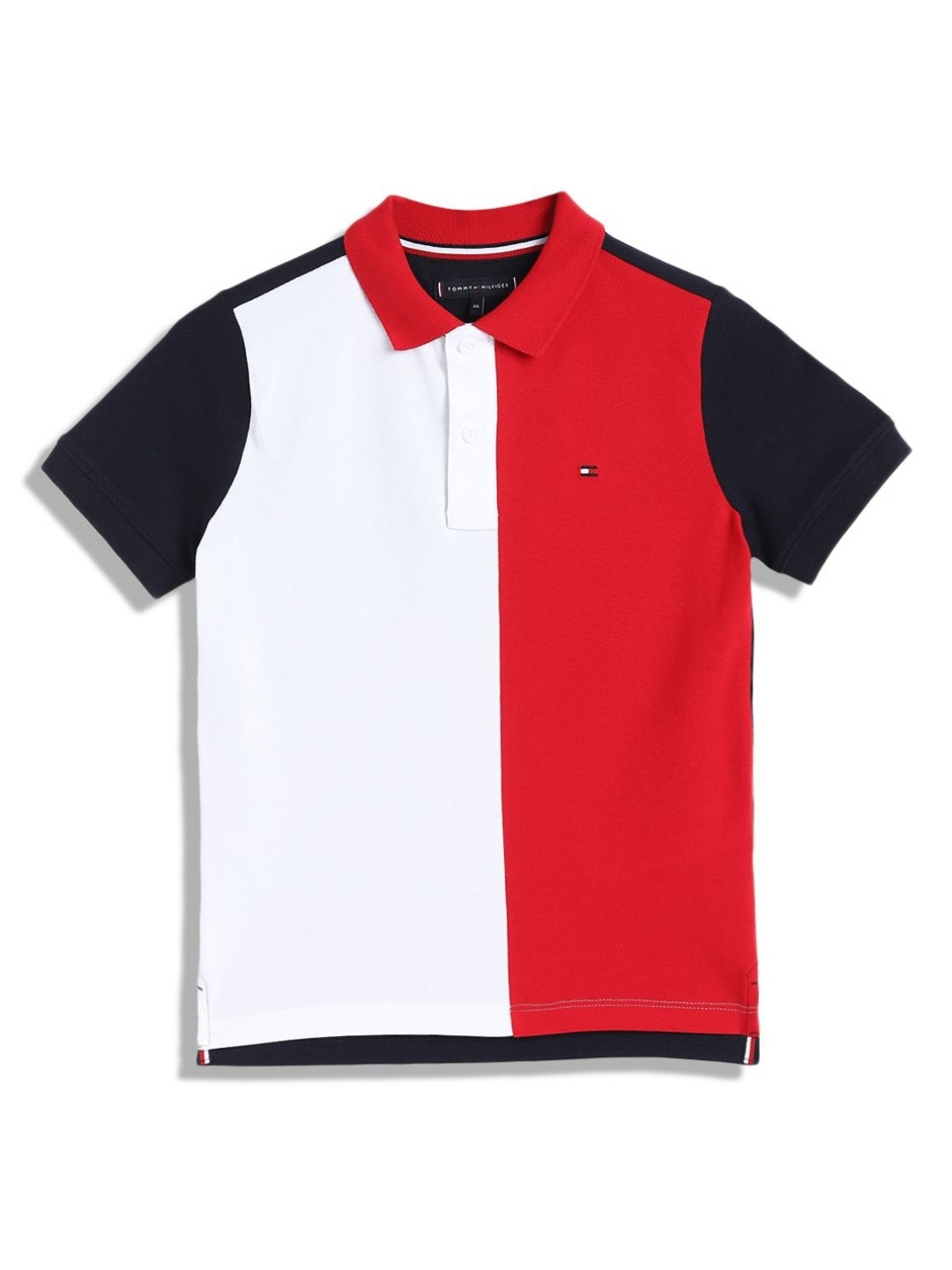 

Tommy Hilfiger Boys Colourblocked Polo Collar Cotton T-shirt, Black