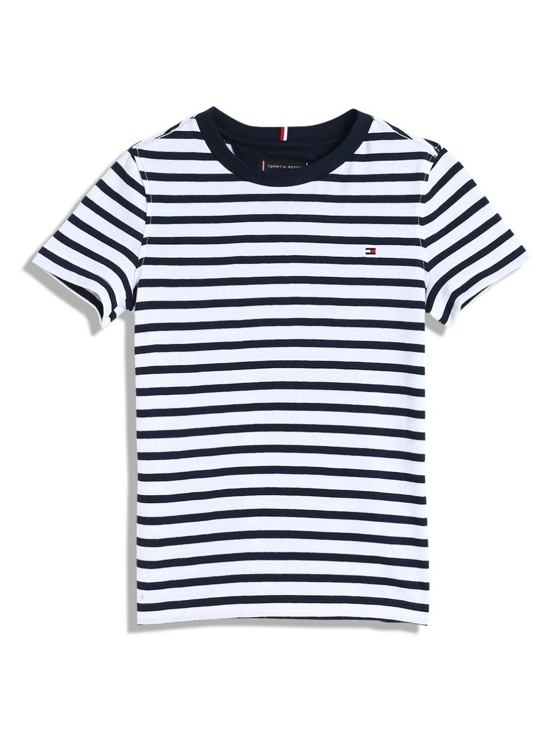 

Tommy Hilfiger Boys Striped Round Neck Cotton T-shirt, Navy blue