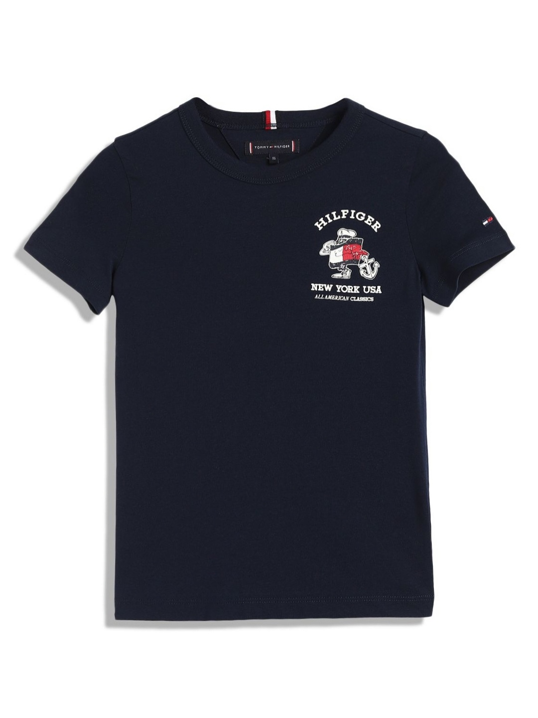 

Tommy Hilfiger Boys Graphic Printed Round Neck Cotton T-shirt, Navy blue