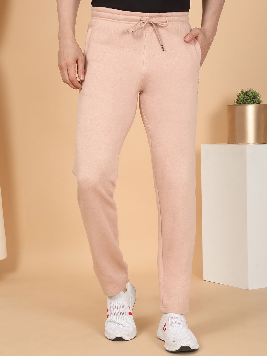 

Sweet Dreams Men Mid Rise Breathable Track Pants, Beige
