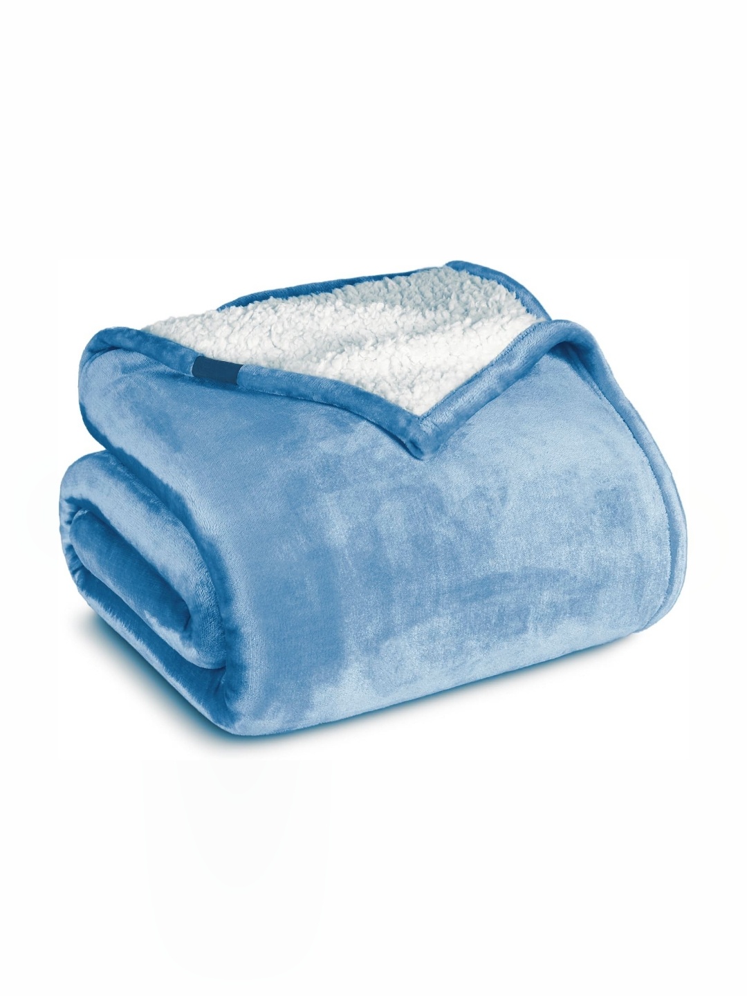 

Florida Florida Sherpa Flannel Blue & White All Season Warm 300 GSM Double Bed Blanket