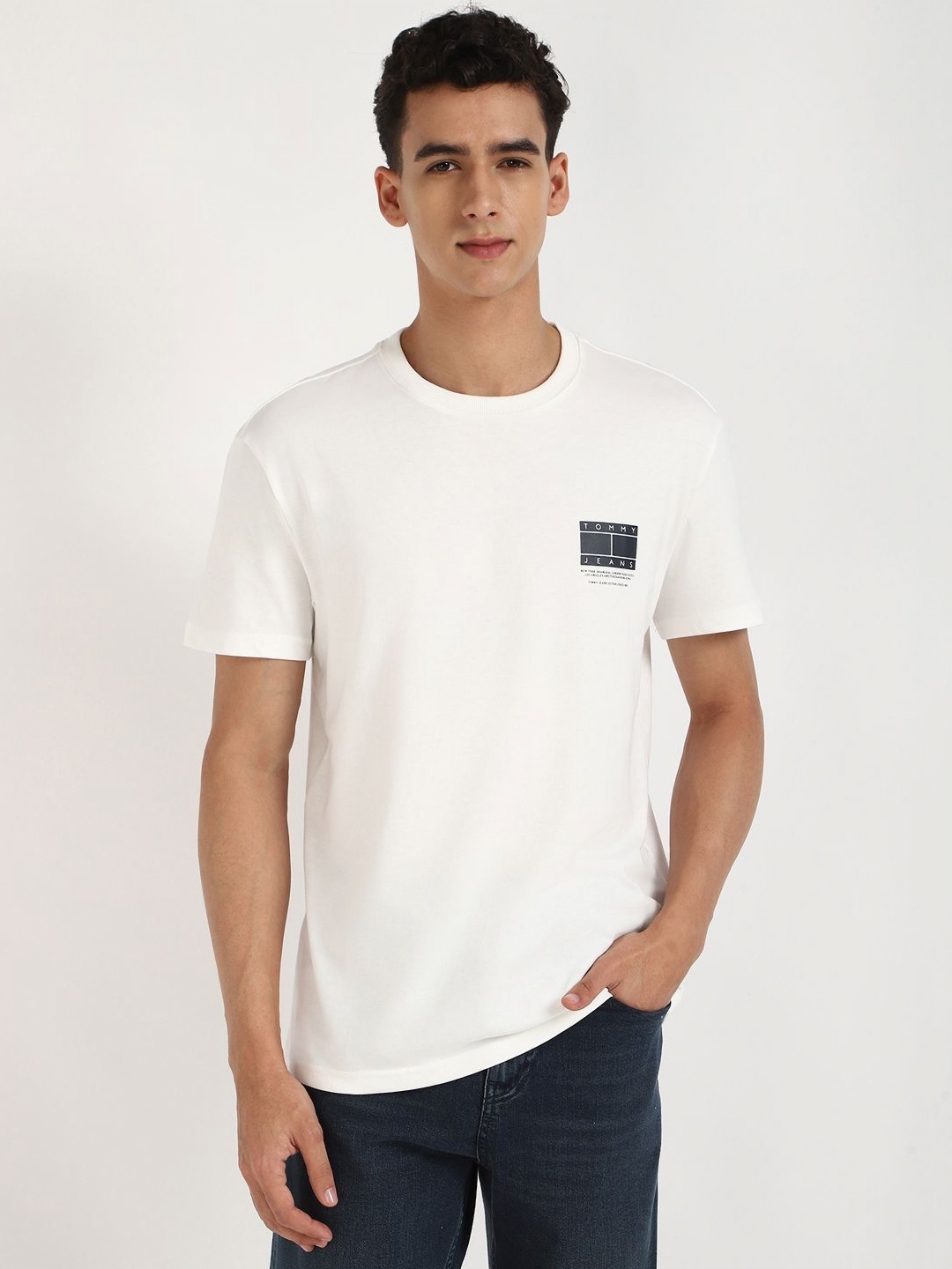 

Tommy Hilfiger Men Solid Round Neck Cotton T-shirt, White