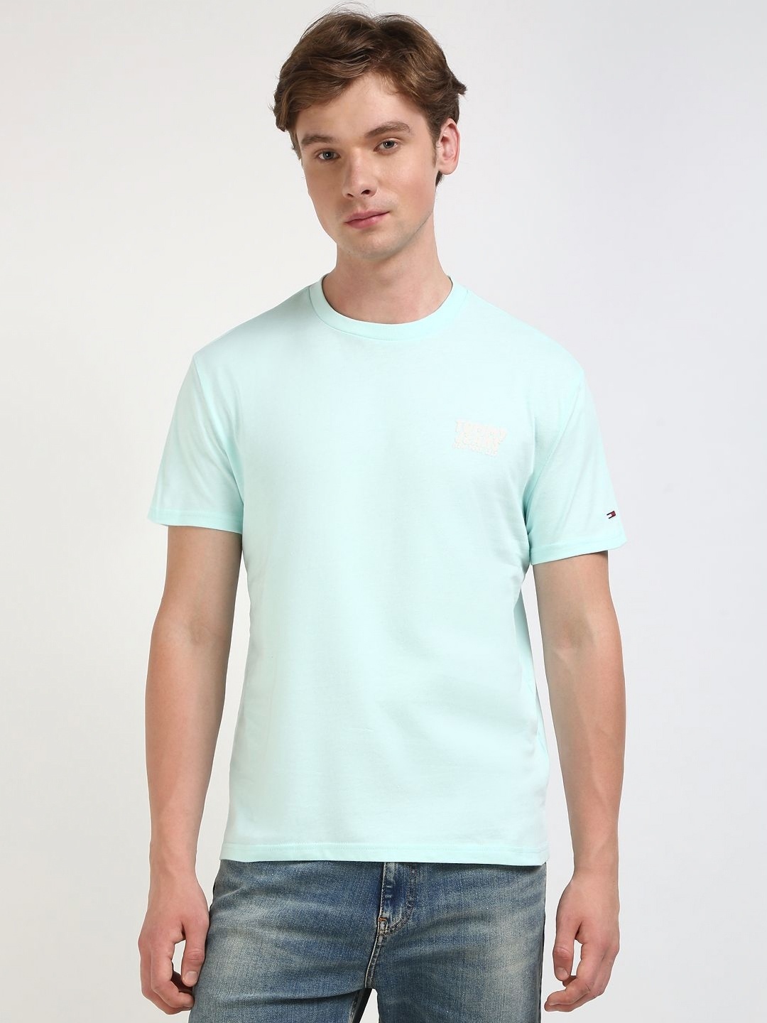 

Tommy Hilfiger Men Solid Round Neck Cotton T-shirt, Green