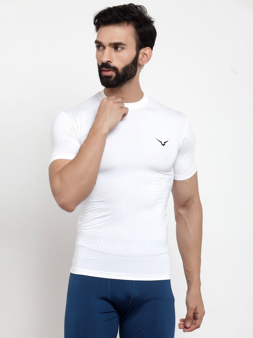 

Invincible Men Compress Base Layer Short Sleeve T-Shirt, White