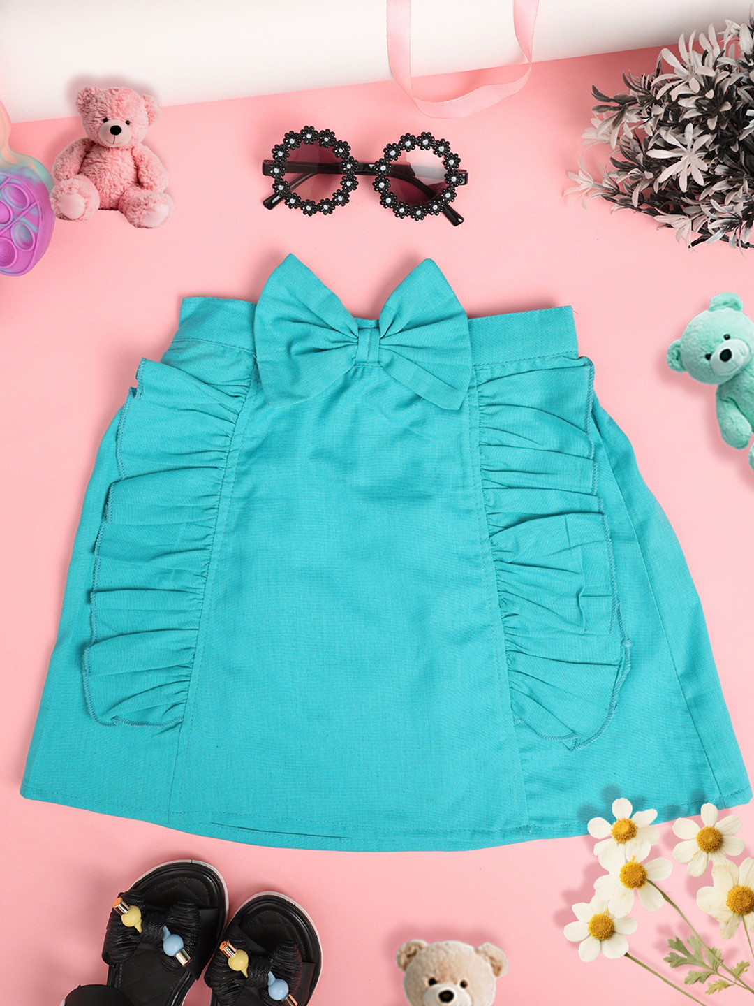 

Cutiekins Girls A-Line Above Knee Skirt, Turquoise blue