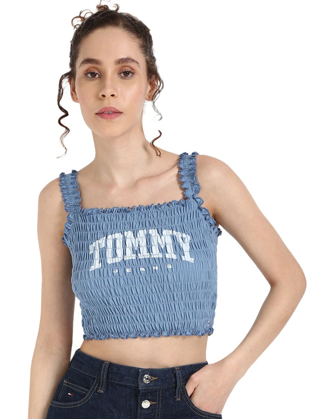 

Tommy Hilfiger Women Pockets Slim Fit T-shirt, Blue