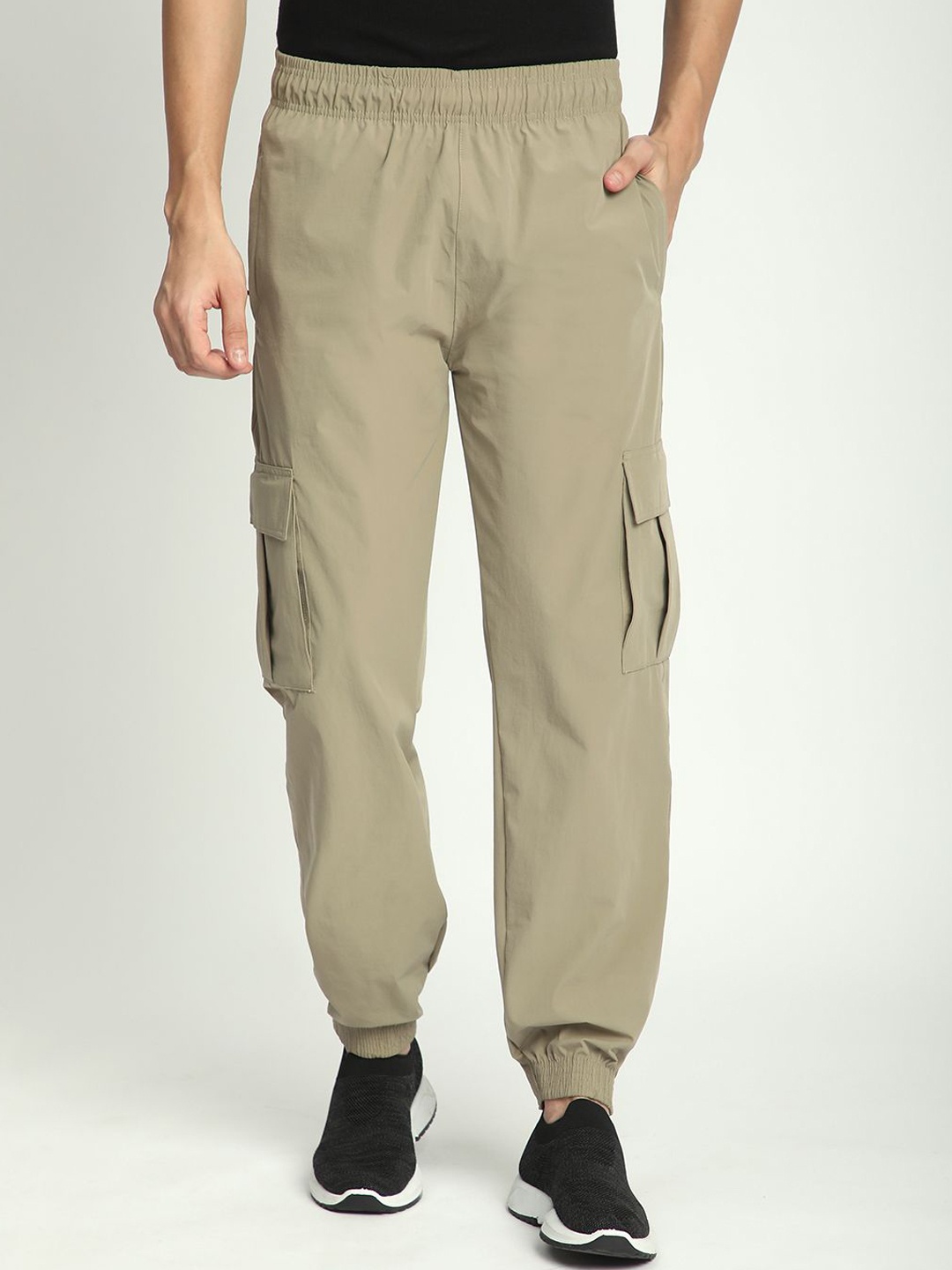 

Mark Leute Men Mid Rise Regular Fit Joggers, Khaki