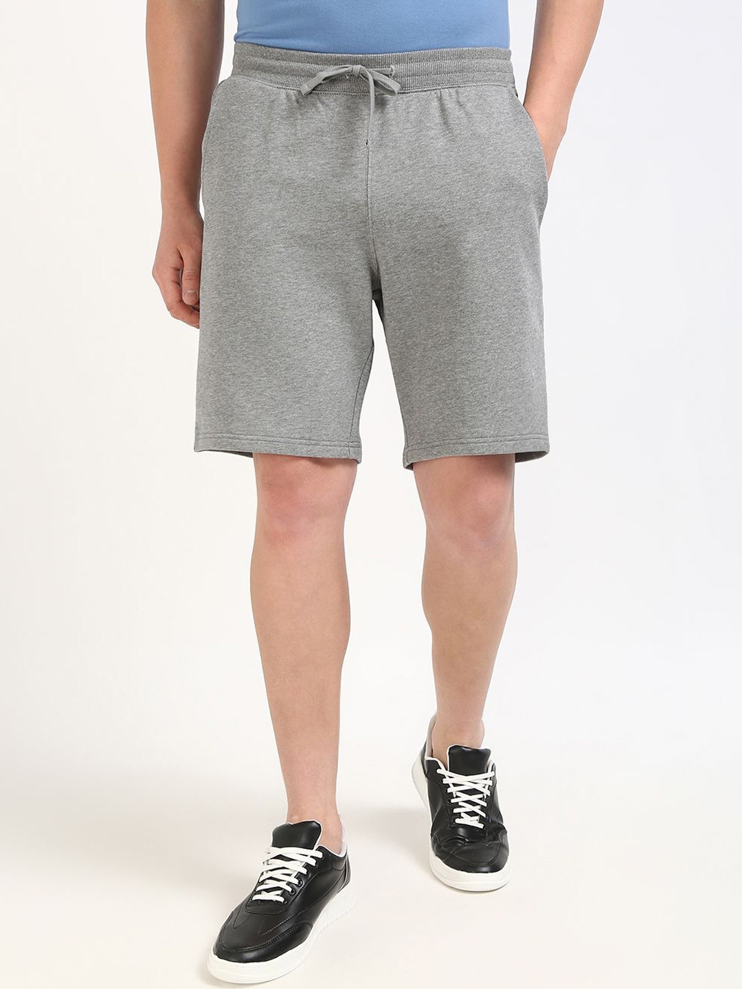 

Tommy Hilfiger Men Mid-Rise Regular Fit Pure Cotton Shorts, Grey