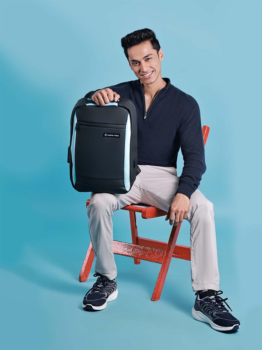 

Nasher Miles Madison 22L Polyester Laptop Backpack with Number Lock & USB charging, Black