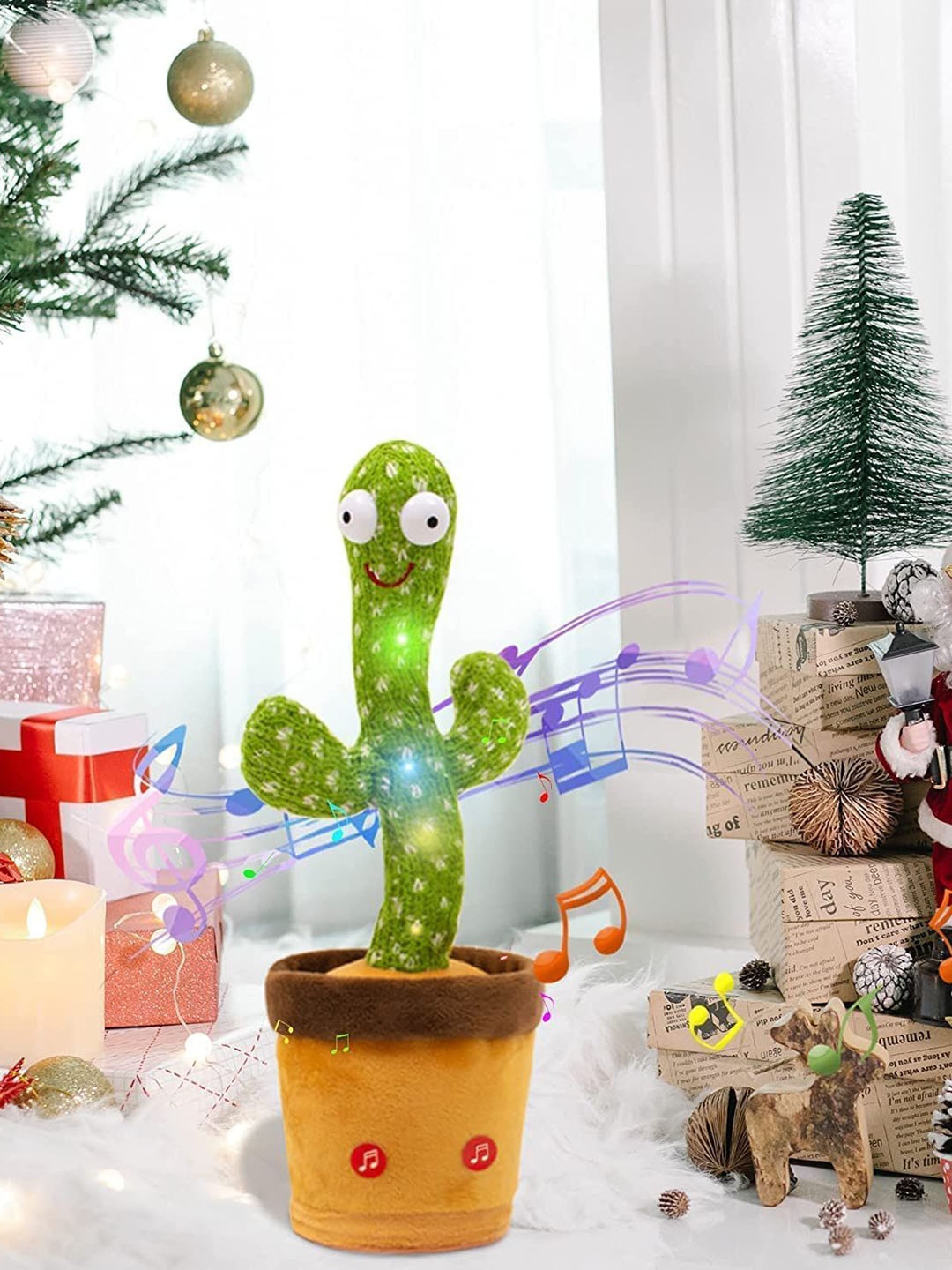 

AKTOON TOYS Kids Talk Back Dancing Cactus With Recording Feature, Green