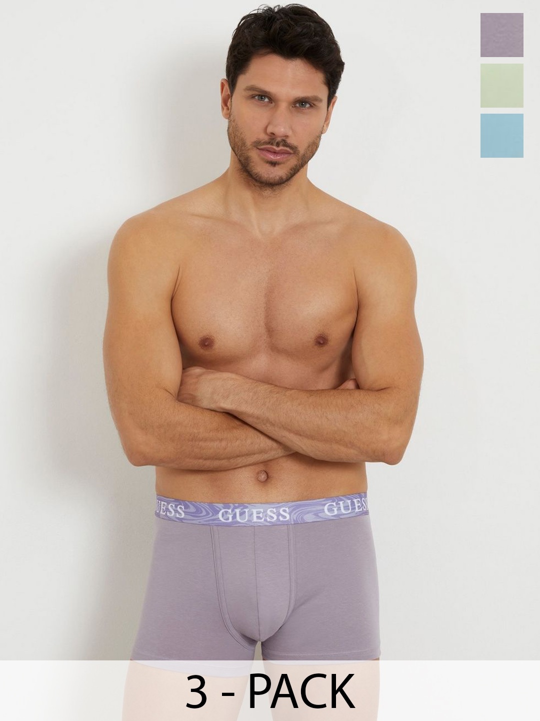 

Guess Men Pack Of 3 Trunks U3BG03K6YW0F8GH, Blue