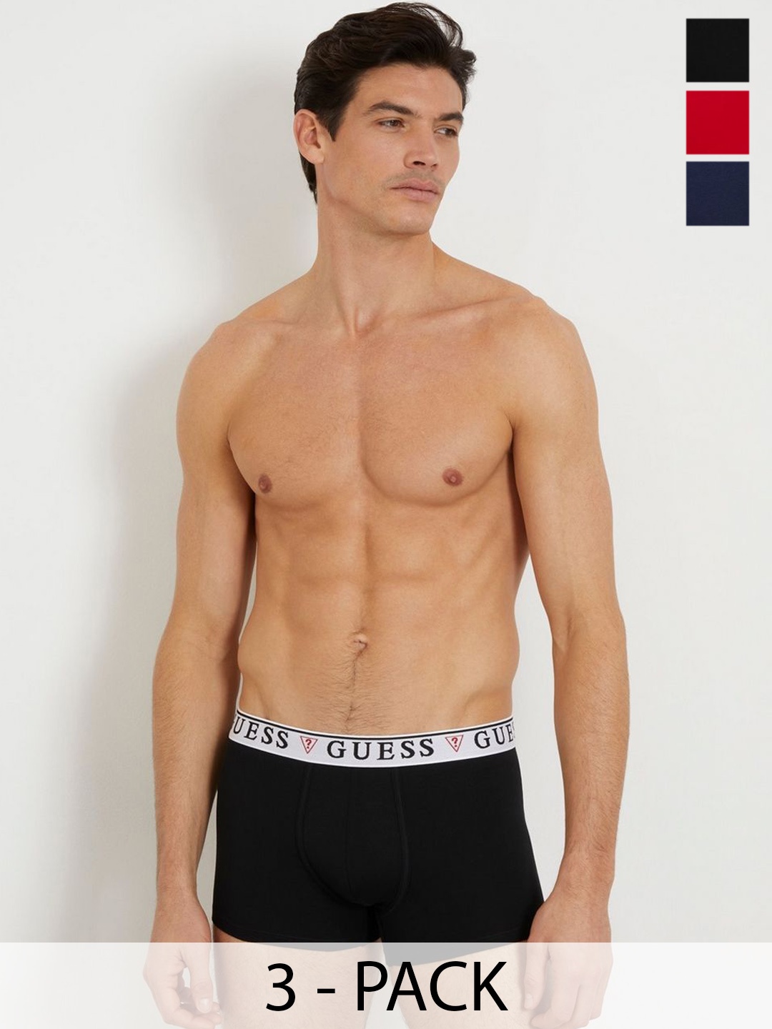

Guess Men Pack Of 3 Trunks U97G01KCD31FQ90, Black