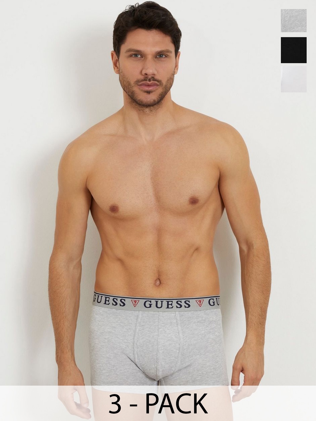 

GUESS Men Pack Of 3 Mid-Rise Trunks U97G01KCD31F017, Black