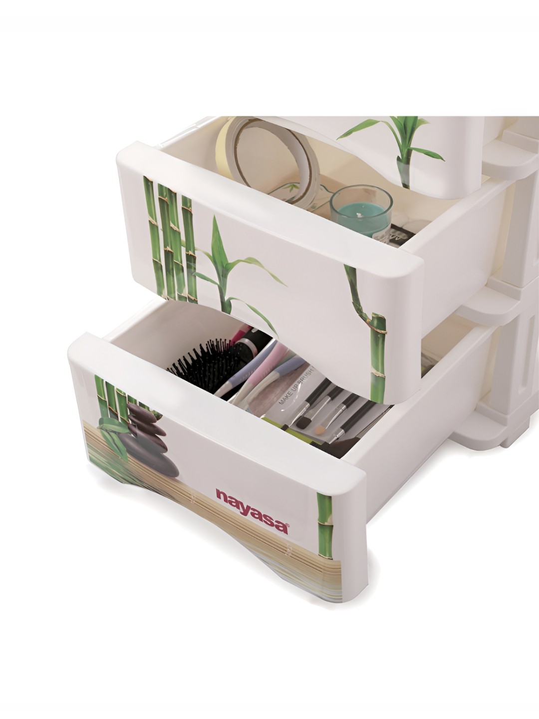 

Nayasa Tuckins Deluxe White and Green 5 Pieces Printed Drawer Organisers