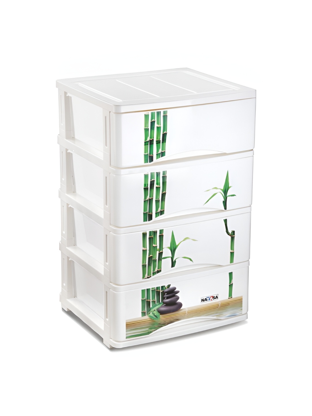 

Nayasa Tuckins Deluxe White and Green 4 Pieces Floral Printed Drawer Organisers