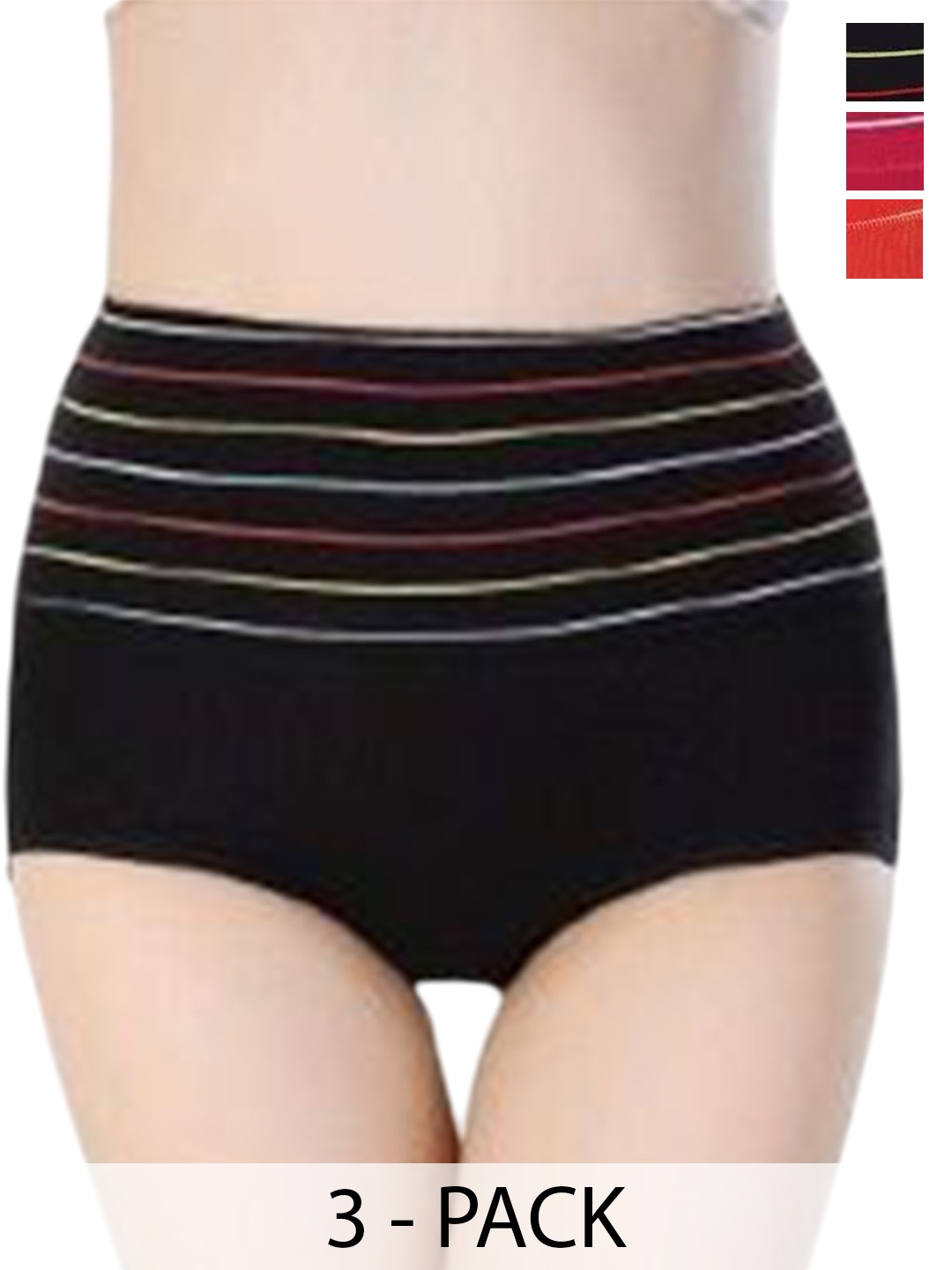 

SHREE GANESH FASHION Women Pack Of 3 Hipster Briefs 2076 PO3 BMR, Red