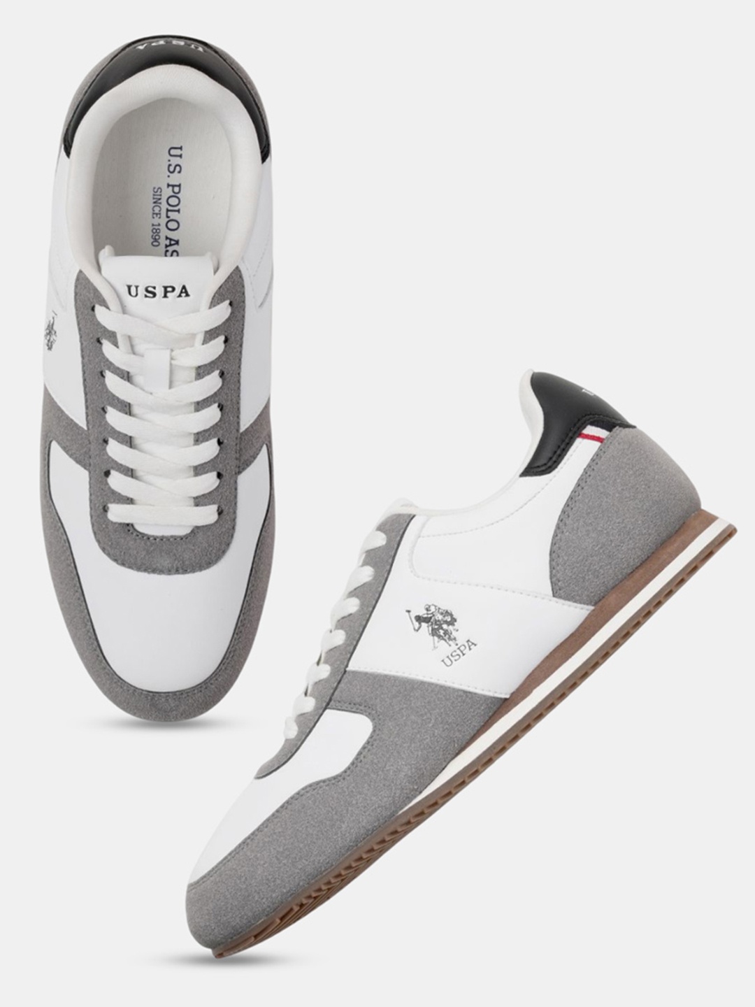 

U.S. Polo Assn. Men PU Lace-Ups Sneakers, Grey