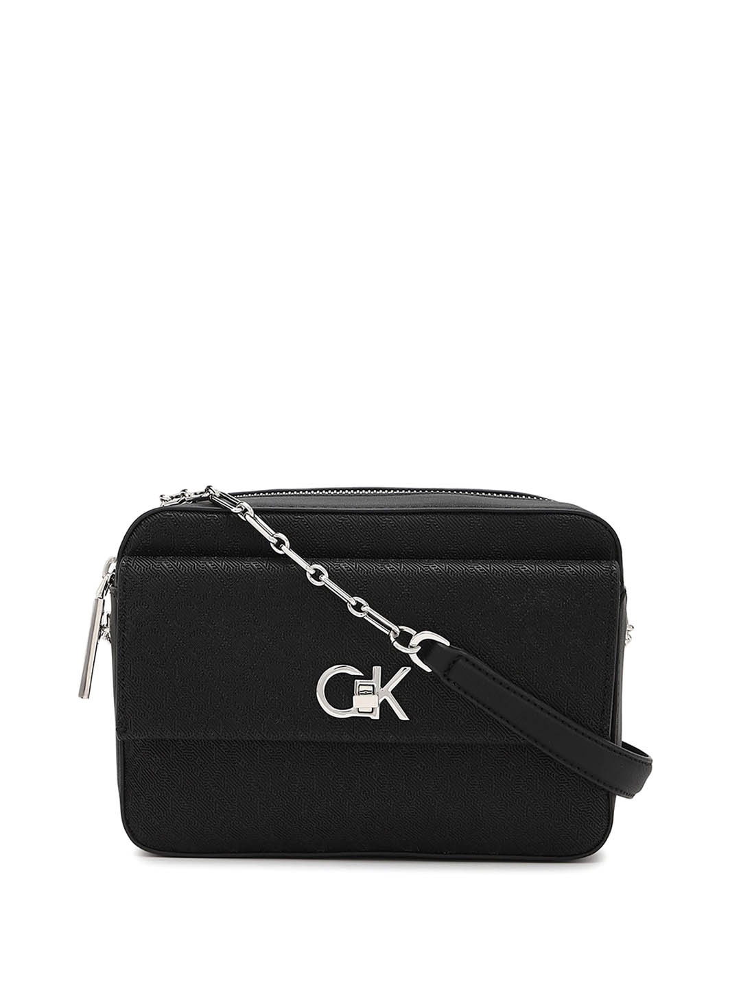 

Calvin Klein Women Textured Structured Shoulder Bag, Black