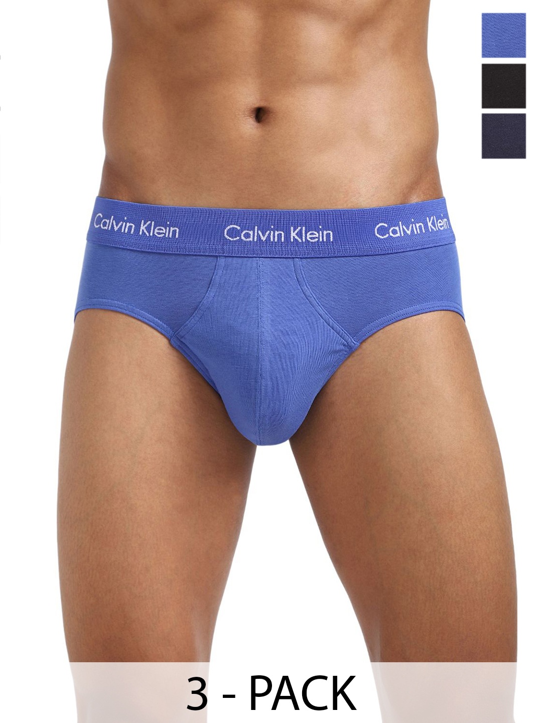 

Calvin Klein Underwear Men Pack Of 3 Basic Briefs U2661074, Blue